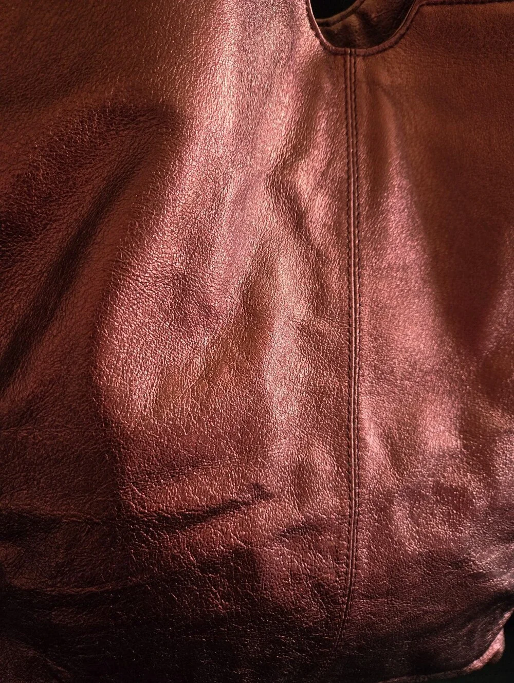 Wilsons Leather Metallic Red Leather Tote Bag with Shoulder Straps EUC